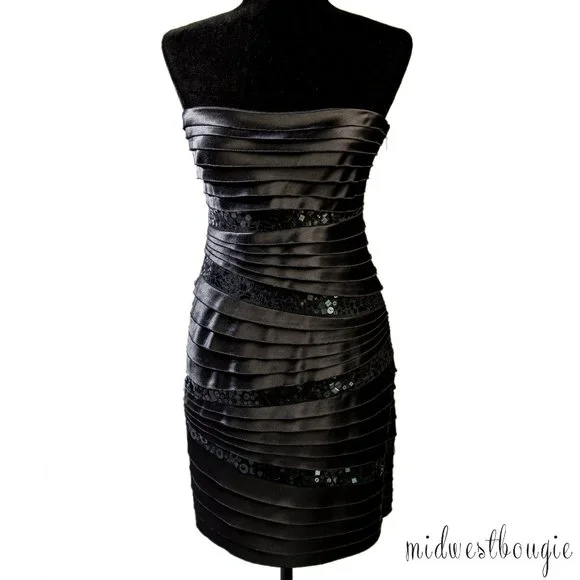 BCBGMaxAzria | Dresses | Bcbgmaxazria Black Strapless Cocktailformal Dress  | Poshmark
